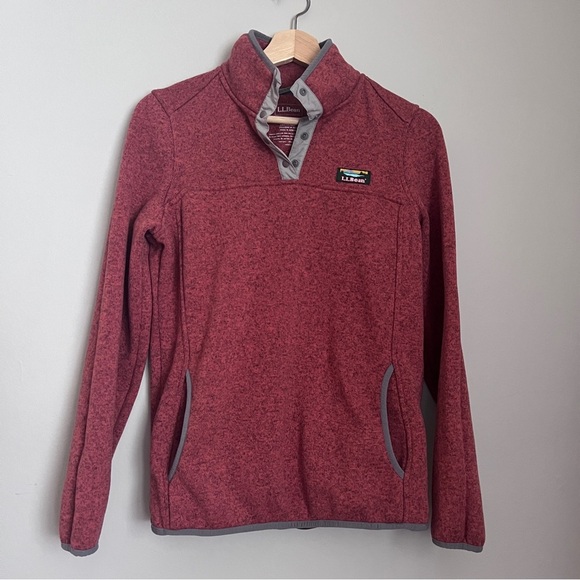 LL Bean Sienna Clay Sweater Fleece Pullover Size Small EUC - Picture 1 of 5